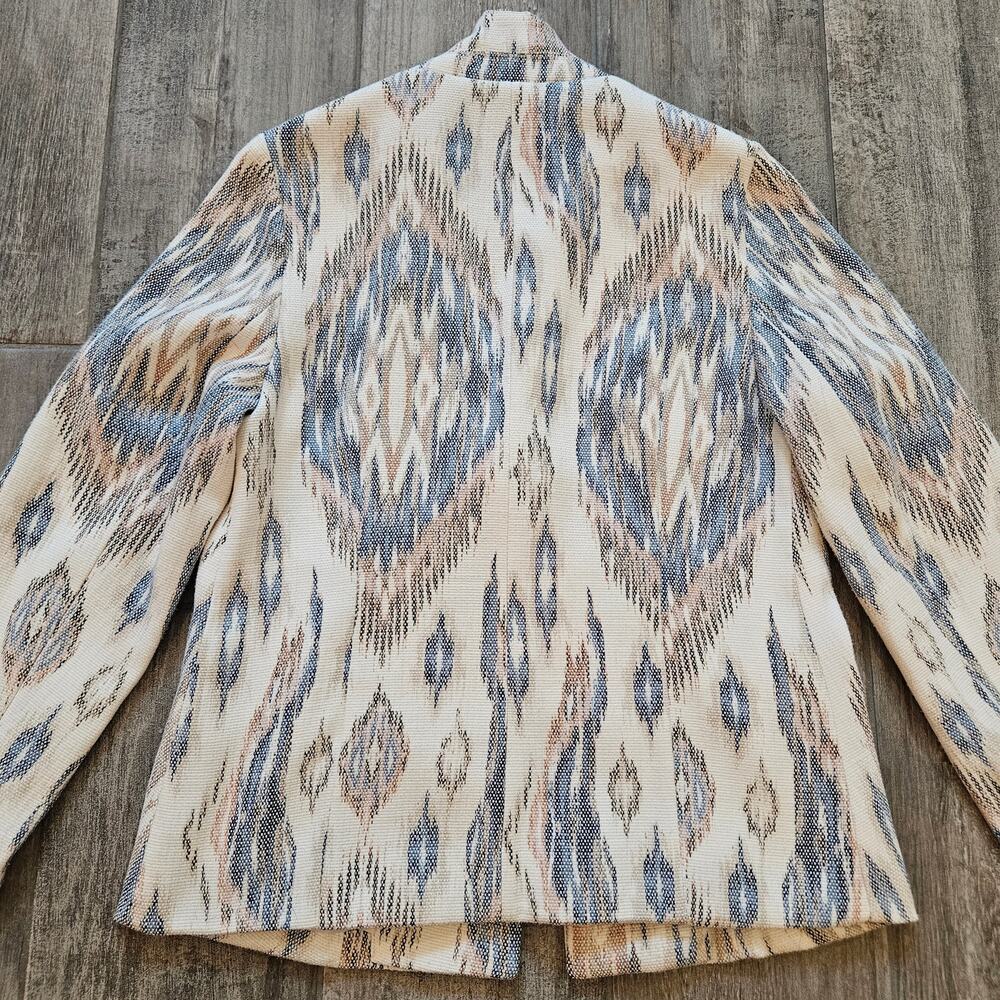 Chicos Jacket Womens Size 0 US S 4 Spring Ikat Sher Blazer Woven Lined Career - Picture 10 of 15